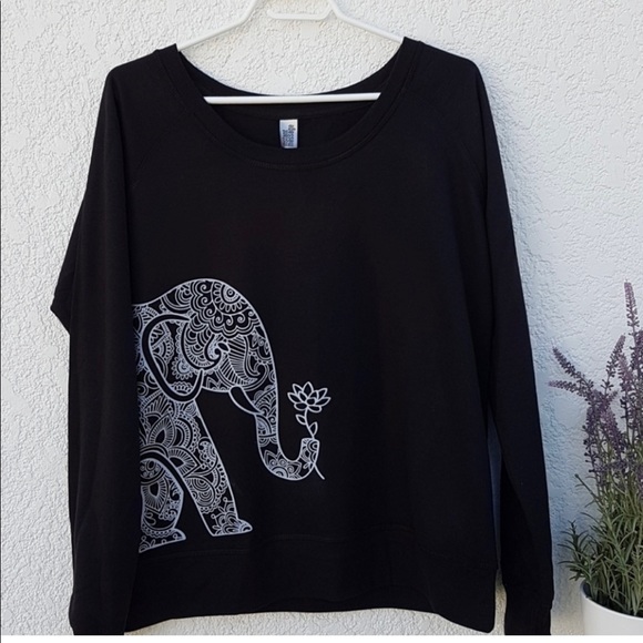 Black Slouchy elephant sweatshirt - Picture 1 of 1